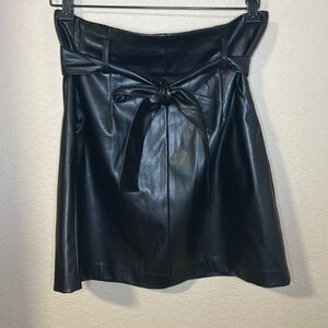 Banana Republic tie-waste Vegan leather skirt size 8